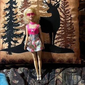 Fashion Doll with Pink Top and Floral Skirt